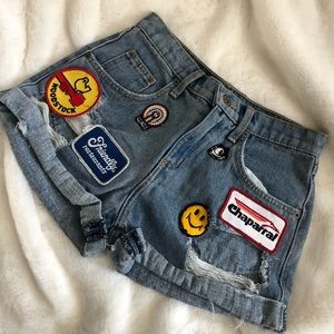 LF Carmar Jean Shorts with patches on them!